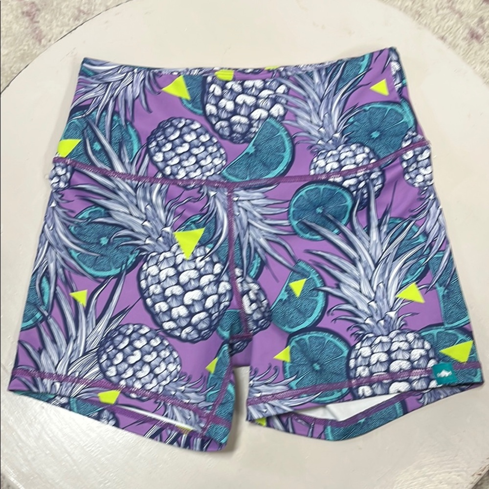 WODbottom Purple Pineapple Print Shorts - 5”